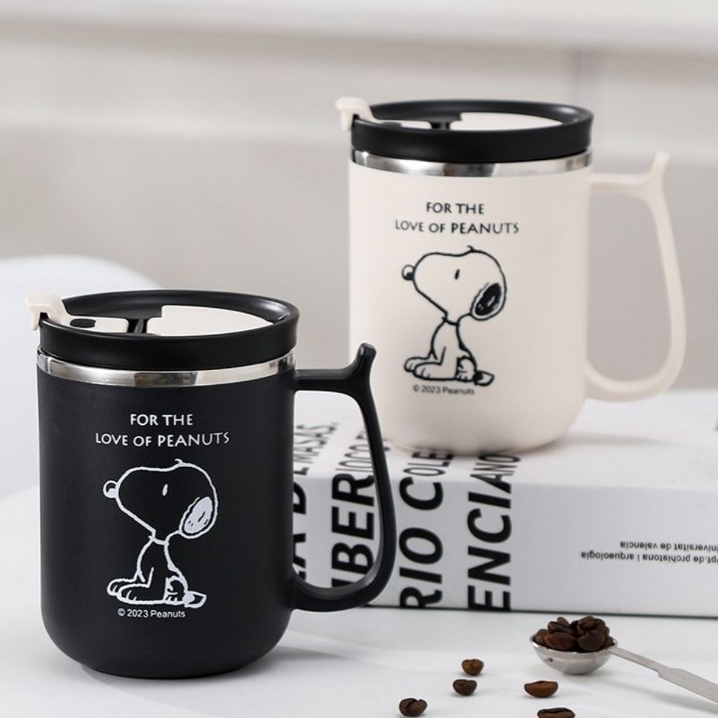 Mug Snoopy Stainless Vacuum Tahan Panas dan Dingin | Gelas Stainless Snoopy Original License Anti Ka