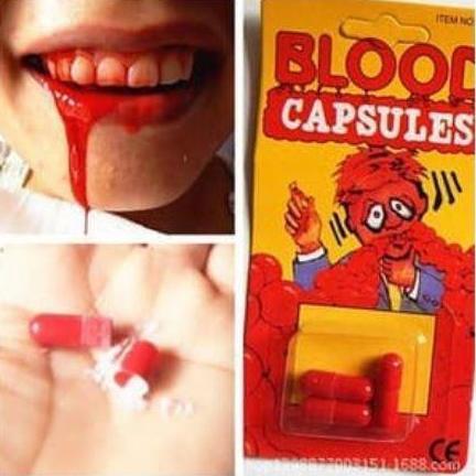 Mainan Darah Palsu Fake Blood Capsules Kapsul Darah Palsu Mainan Prank Darah Palsu Halloween