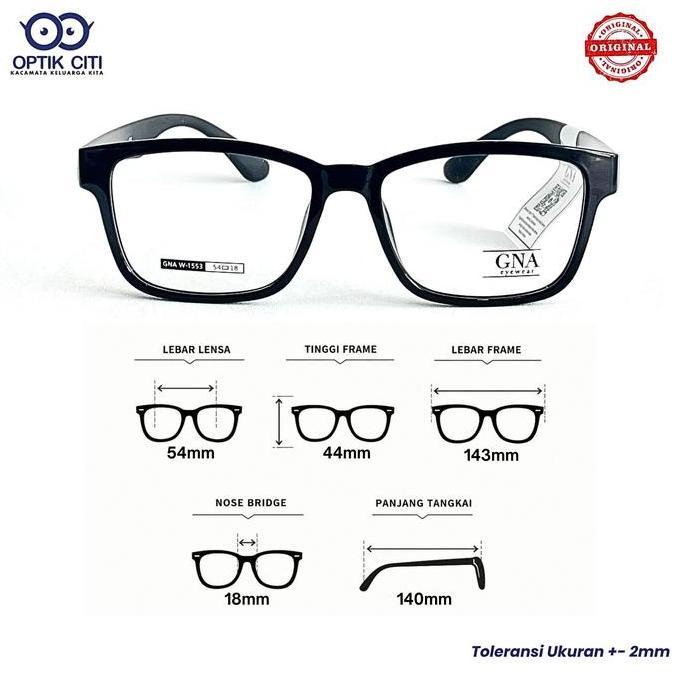 Frame Kacamata Pria GNA W 1553 Original Lentur Ringan