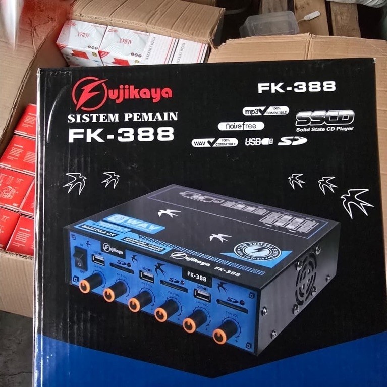 Ampli Walet Fujikaya FK-388 100W 6 Channel 3 player