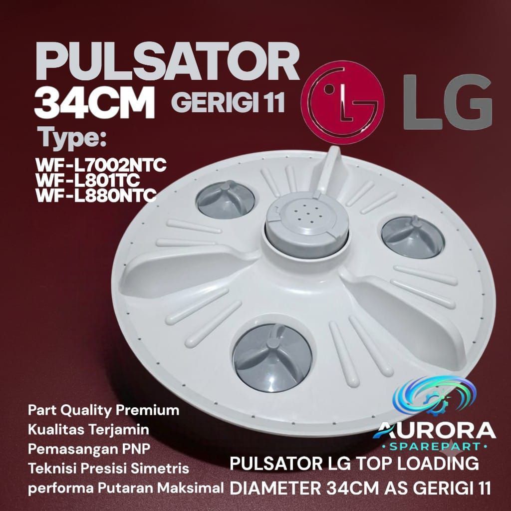 Pulsator LG Top Loading 34CM Gerigi 11 untuk WF-L7002NTC WF-L801TC WF-L880NTC