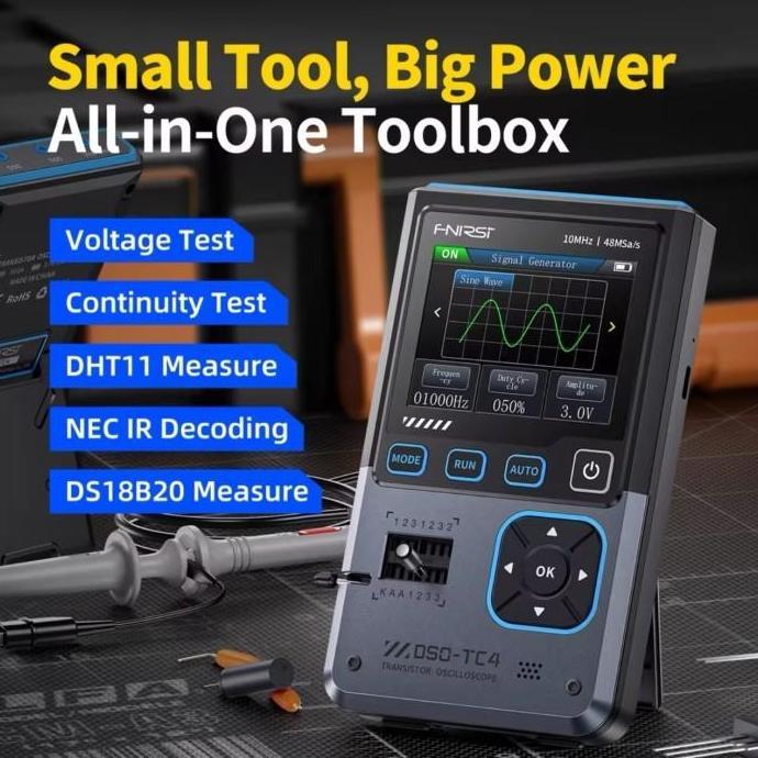 Ready FNIRSI DSO-TC2 DSO-TC3 DSO-TC4 Upgrade 3 in 1 Digital Oscilloscope 10MHz 48Ms/s Transistor Tes