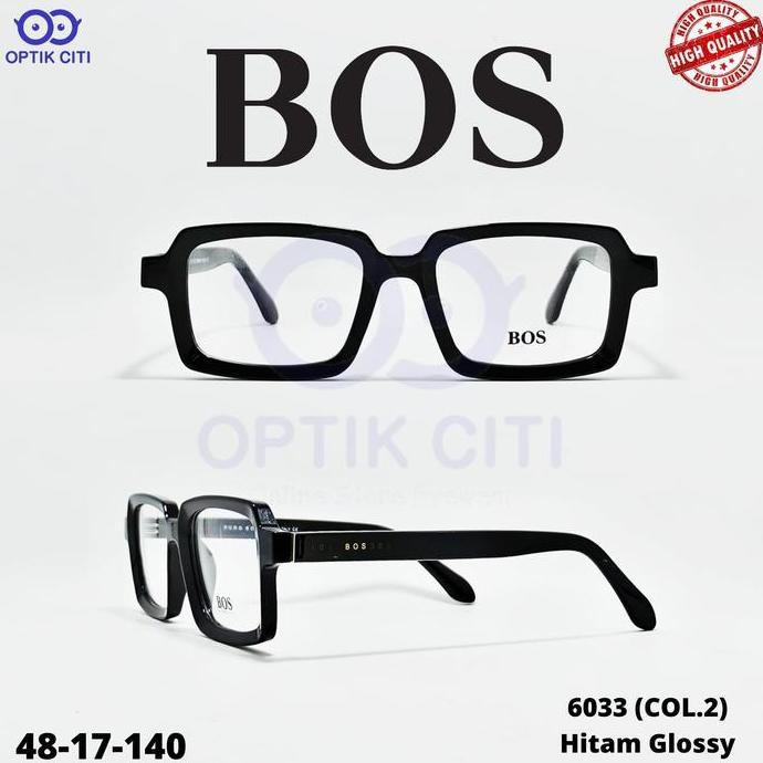 Frame Kacamata Clip On Kacamata Hitam Pria Wanita Bos 6033