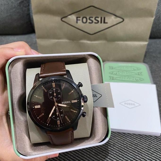 [ORIGINAL] Jam Tangan Pria Fossil FS5437 Townsman Chronograph Brown