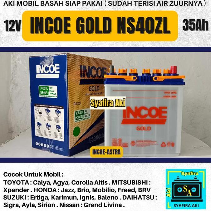 Aki Mobil Nissan Grand Livina -Datsun Go NS40ZL INCOE GOLD Aki Basah