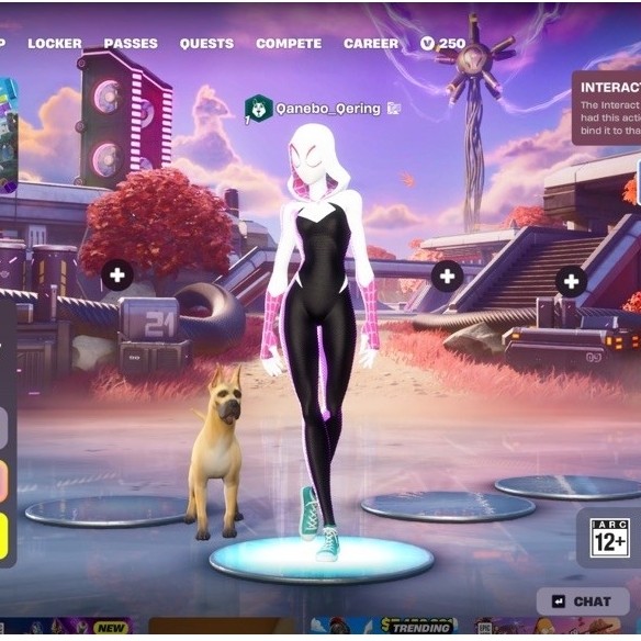FORTNITE ACCOUNT SPIDER GWEN, VERONIKA, J BALVIN, POLO PRODIGY
