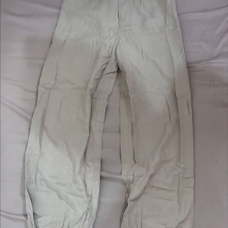 Celana Trousers Wide-Leg Highwaist (Highwaist Loose Linen Pants)