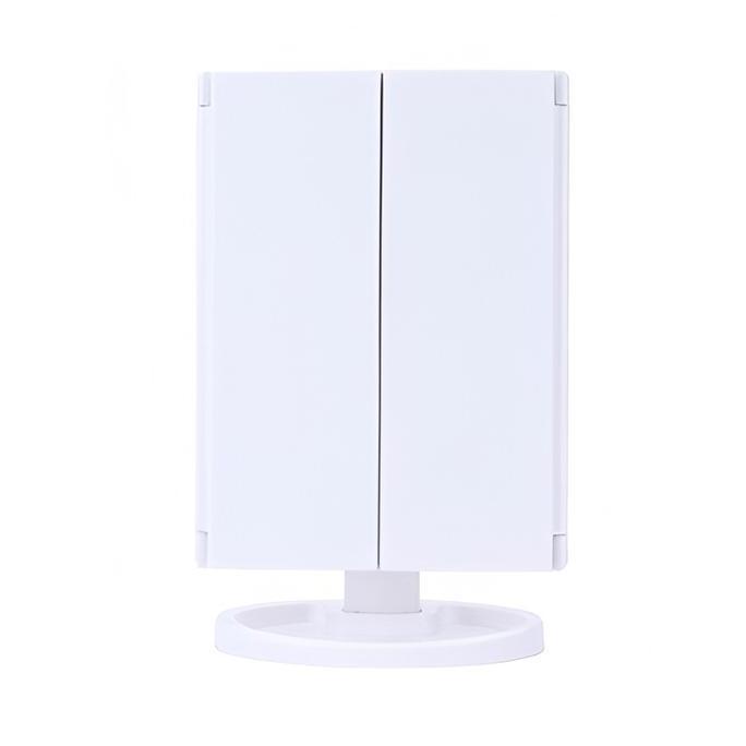 YJAJ Cermin Meja LED Minimalis Premium Kaca Pembesar 2x & 3x Zoom | Touch Sensor | 22 Titik LED Cerm
