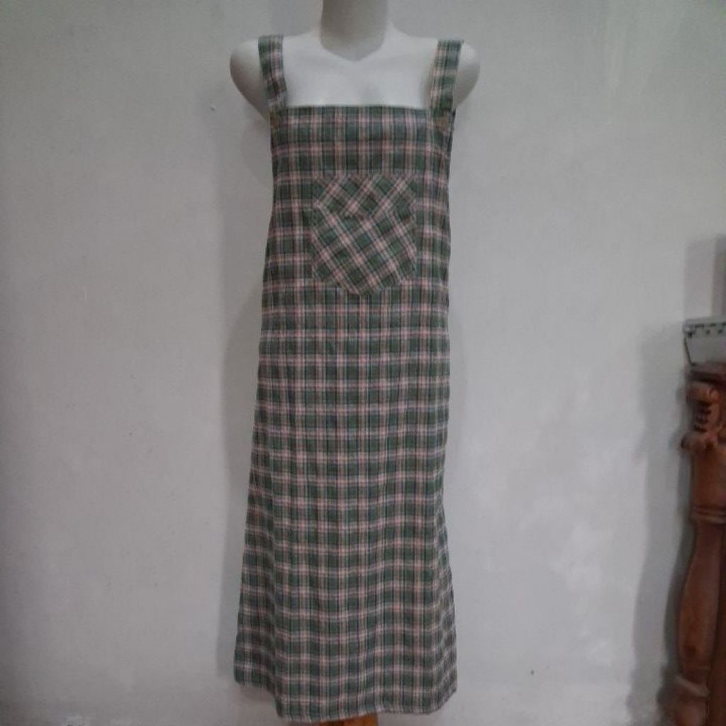 Overall dress kotak kotak