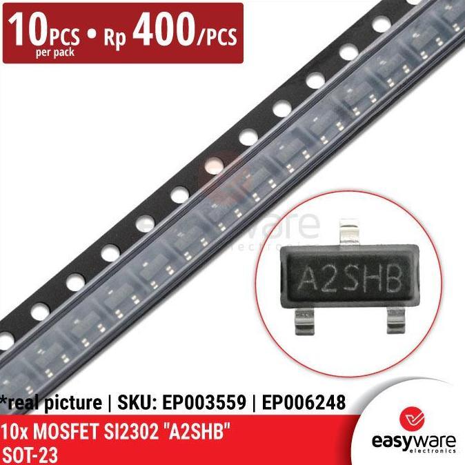 [10 Pcs] Mosfet Si2302 A2Shb  Sot-23 Transistor Mosfet Si2302S Smd Smt 1 N-Channel