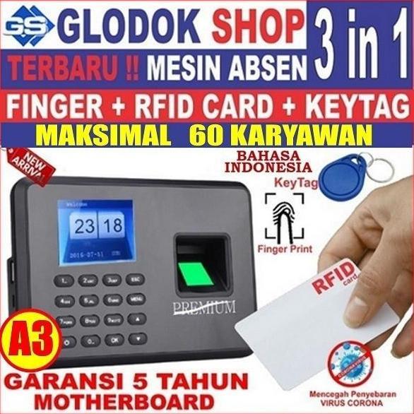 ABSENSI / MESIN ABSENSI / MESIN ABSEN / SIDIK JARI / FINGER PRINT A3 - MAGIC ELEKTRO