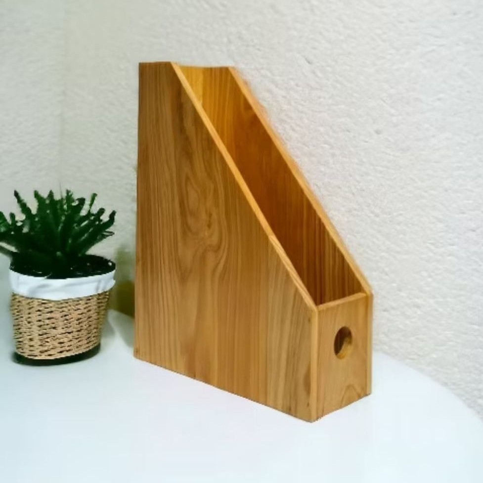 Box file mini aesthetic/Rak penyimpanan buku/wooden desk Book School Bahan Kayu Premium