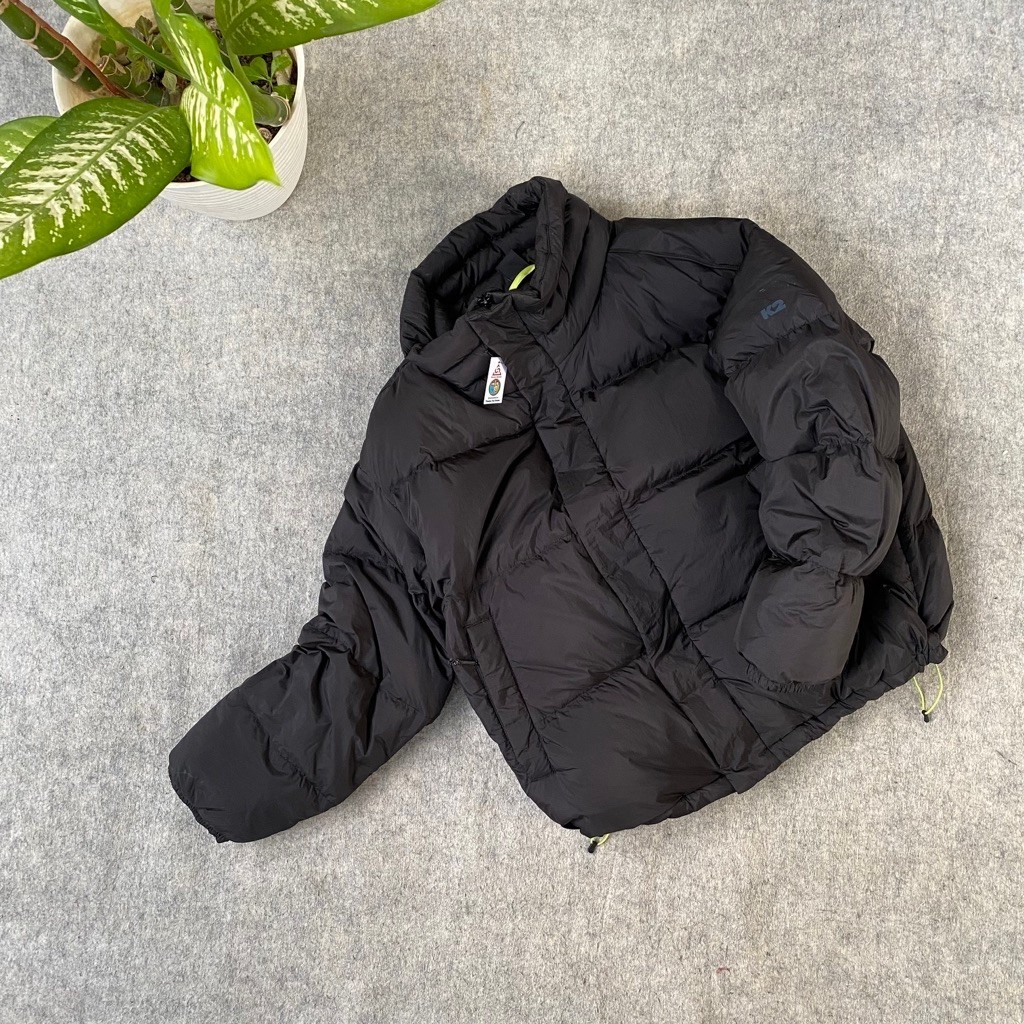 winter puffer jacket K2 goose down bulu angsa super cakep banget hitam pekat