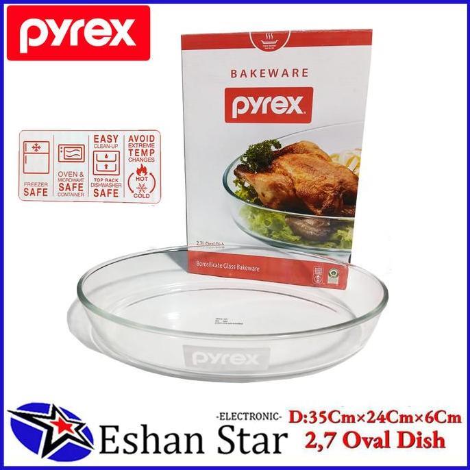 TERMURAH - Pyrex Oval Dish Loyang Baking Glass Bakeware 2.7L