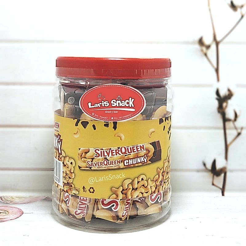Coklat Silverqueen Bar Chunky Jar Cashew 30gr