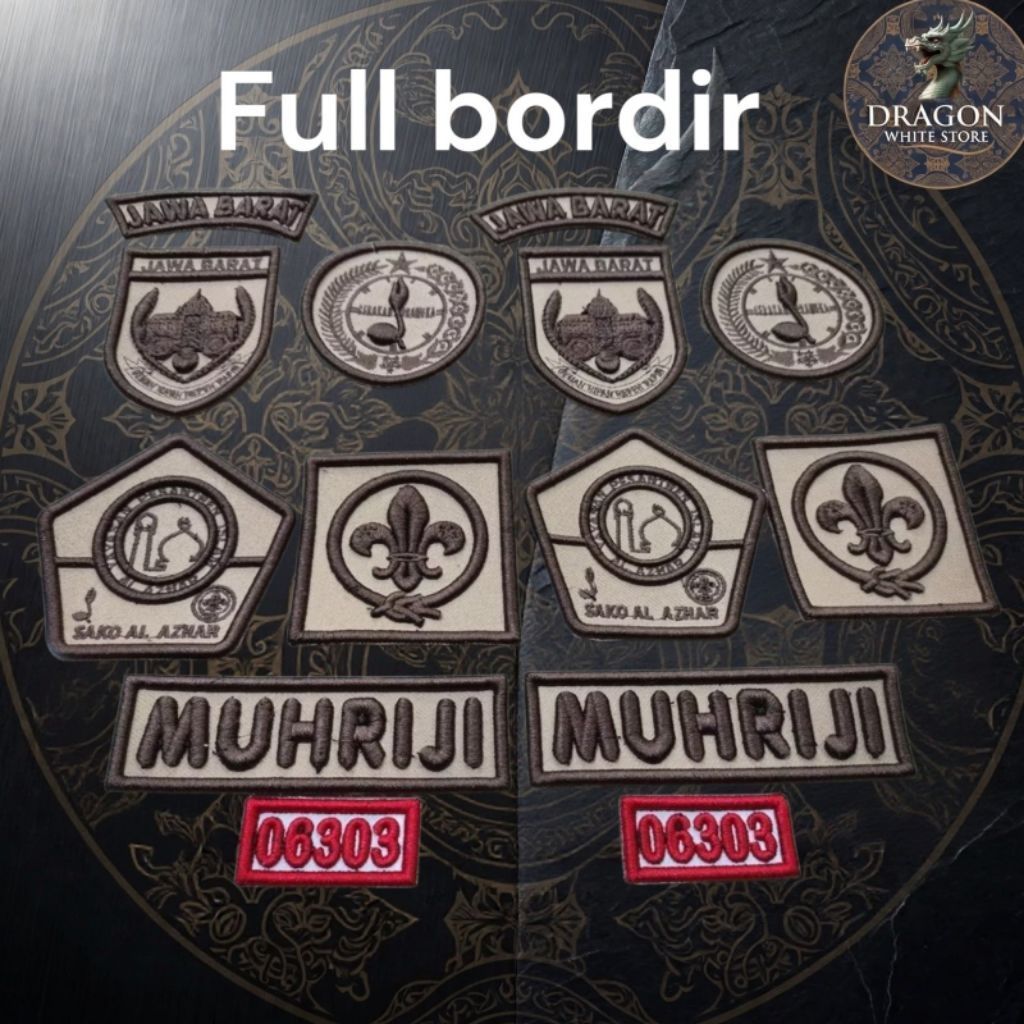 Badge Pramuka Full Bordir Timbul 3D Komputer Custom Desain