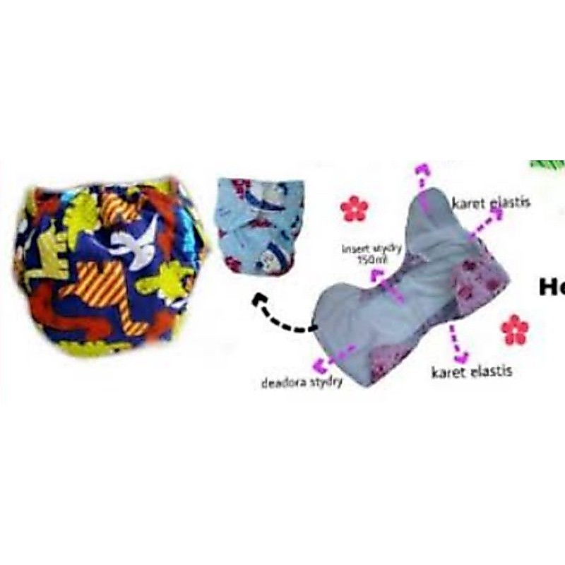 DIAPER KAIN dengan velcro / CLODI MURAH dengan perekat di pingan bisa disesuaikan ukuran perutnya  /