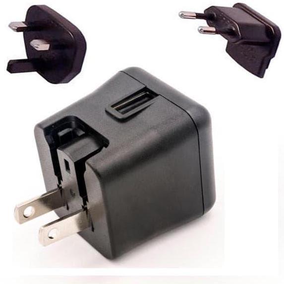 KTEC P4716 3A TRAVEL CHARGER USB PORT US PLUG WITH EU & UK ADAPTER BK PROX