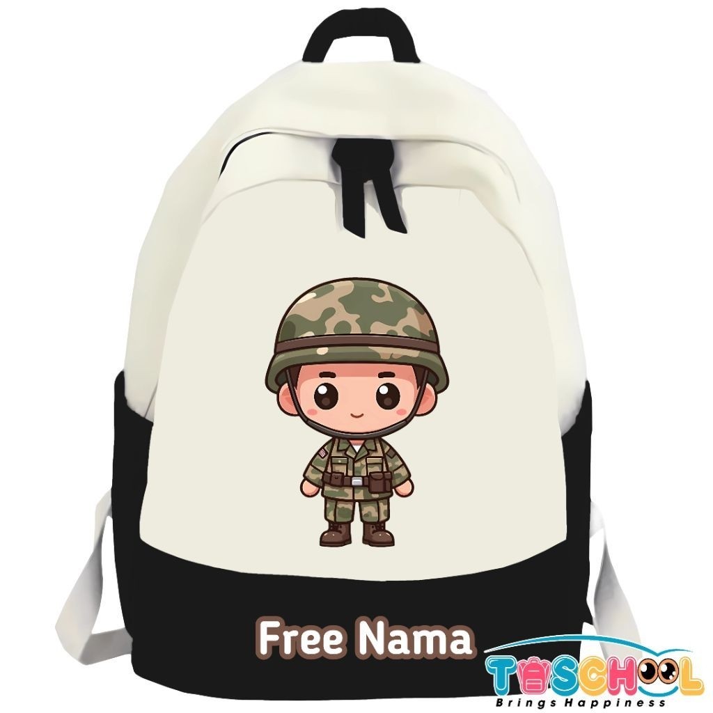 Tas Ransel Anak Gambar Tentara Kartun Free Nama