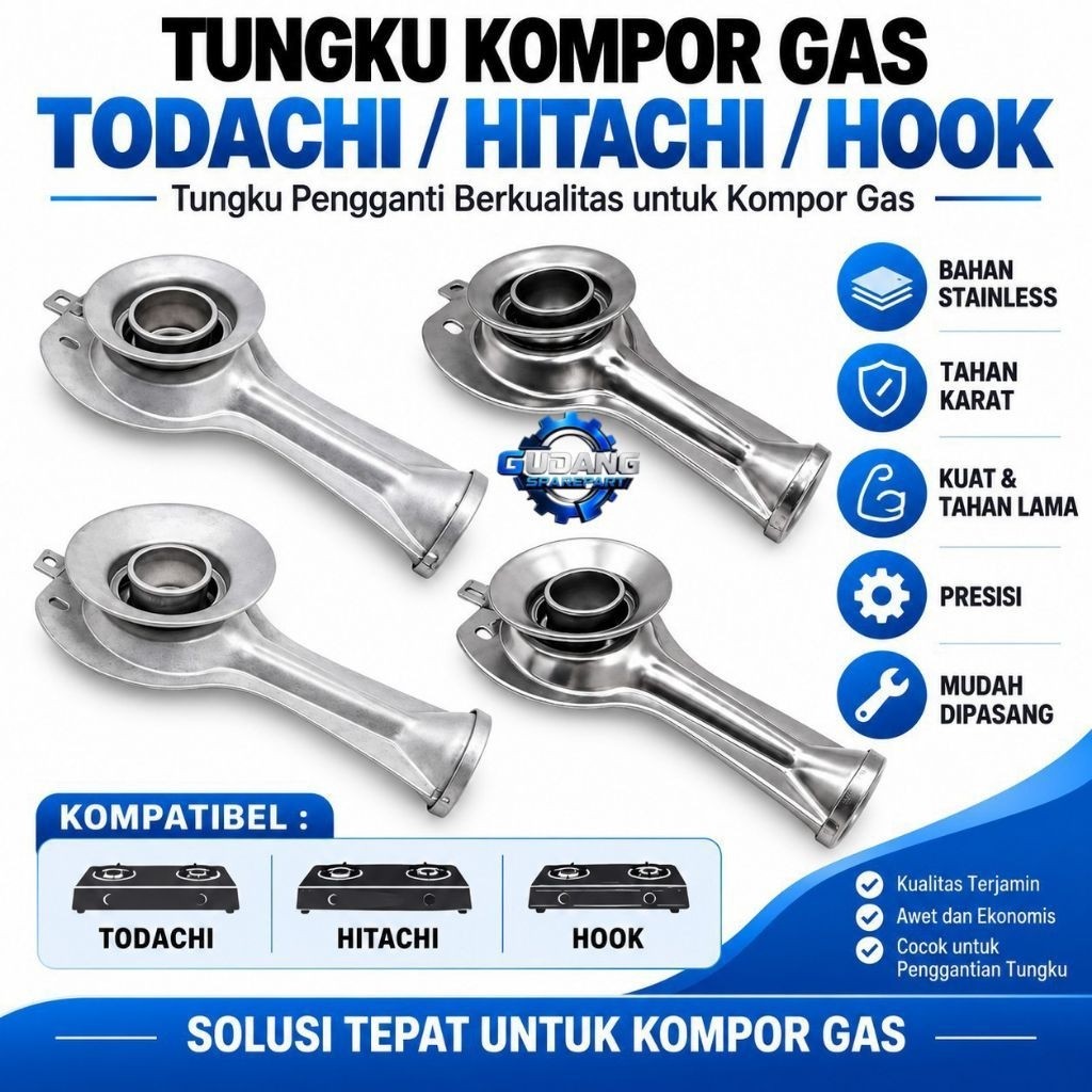 TUNGKU KOMPOR GAS TODACHI HITACHI/ CEROBONG KOMPOR GAS TODACHI/HITACHI

