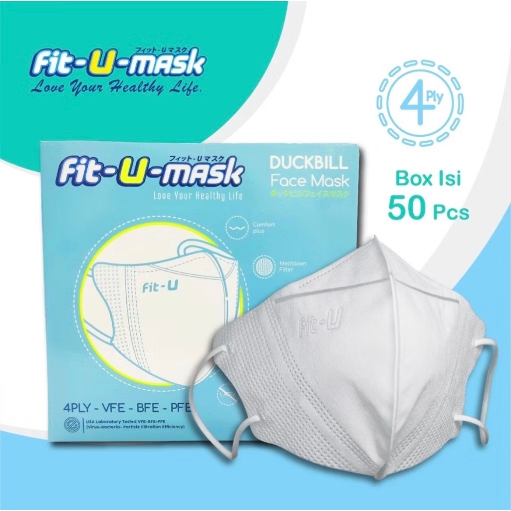 Fit-U Mask Duckbill Box 4Ply isi 50Pcs