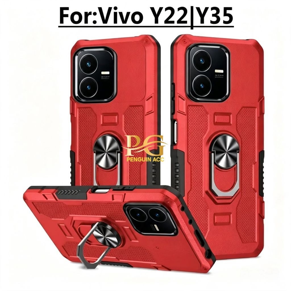 Casing VIVO Y22 Y35 Hard Case Robot Hit Ring Armor Robot Pelindung Handphone Terbaru