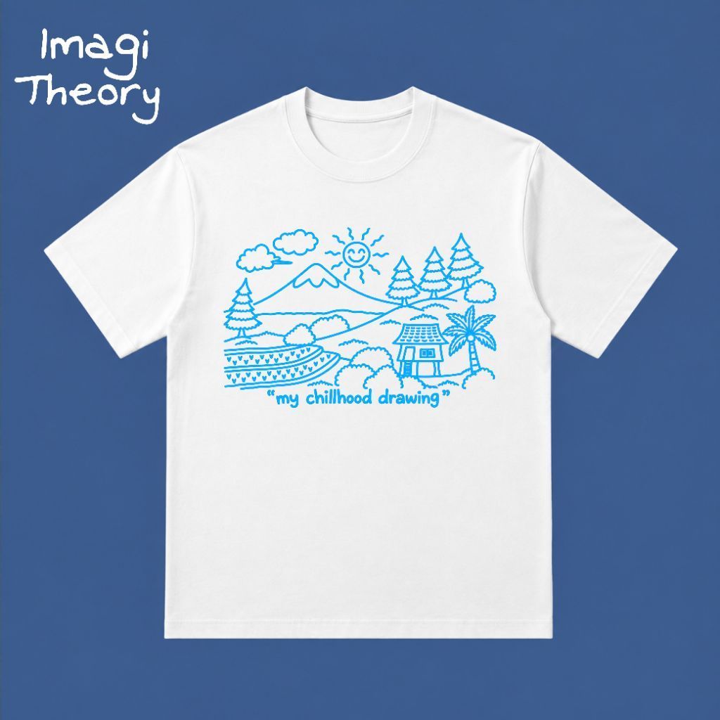 IMAGI THEORY  | Tshirt imagi theory my chillhood white, kaos putih imagi theory
