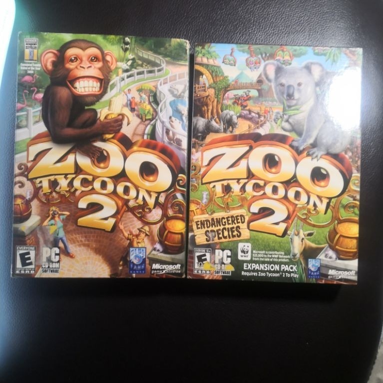 sepasang kaset cd pc game zoo tycoon 2