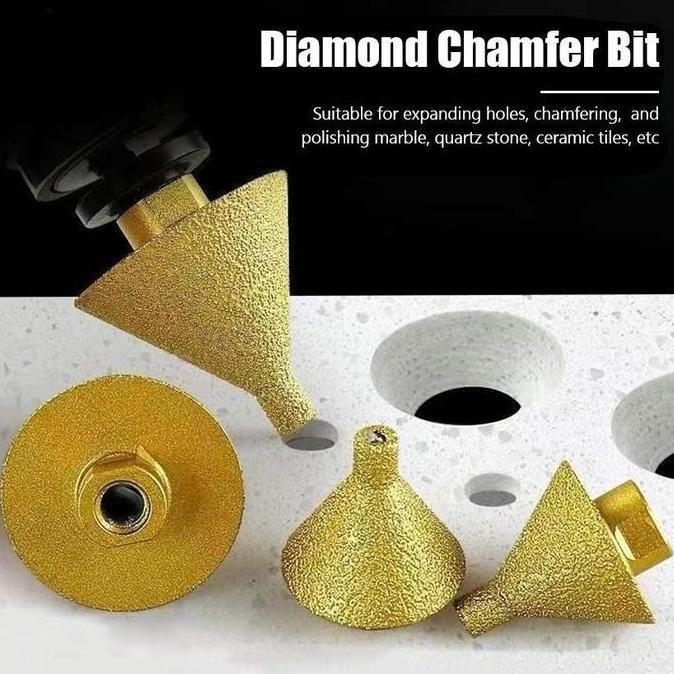 HYAHALAH 38/50mm Mata CNC Router Diamond Chamfer Profil Batu Granit Marmer Nisan Kaca / Mata Profil 