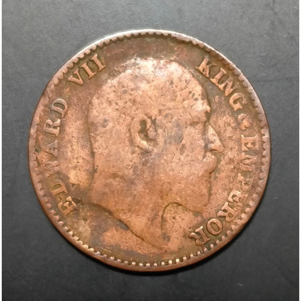 Koin Kuno British India 1/12 Anna King Edward 1904-1910 Koleksi ukuran kecil