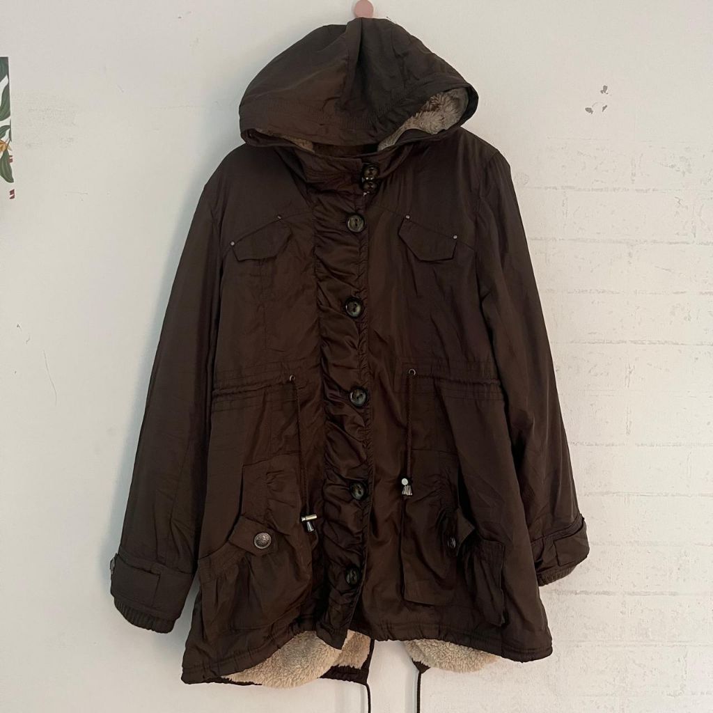 Jaket Kiloruan Original Brown Parka Sherpa