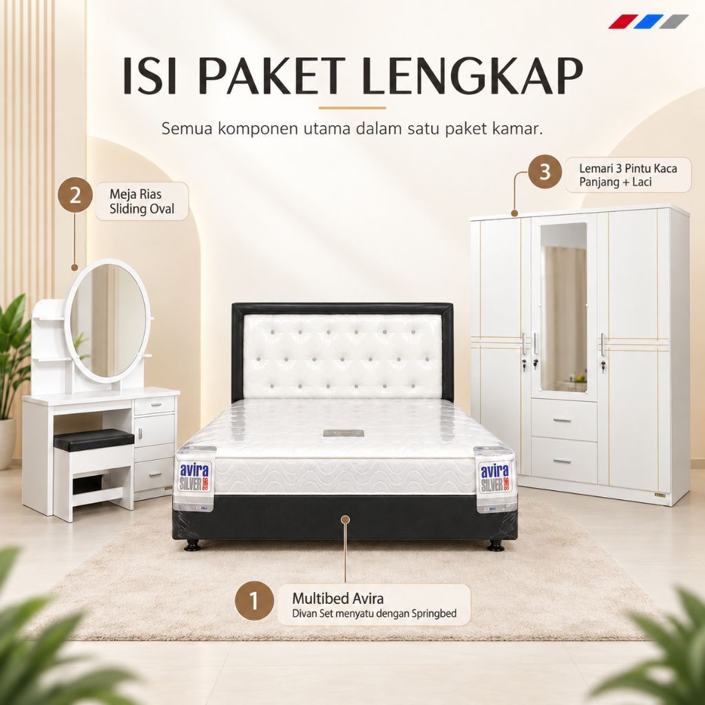 Set Kamar Tidur / Paket Seserahan Lengkap / Paket Furniture / Set Multibed Lemari / Set Lemari Meja 