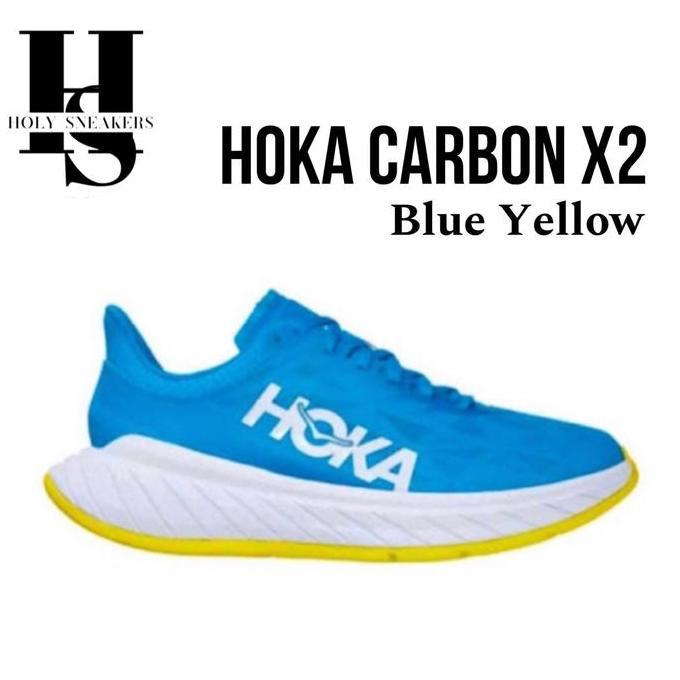 Hoka One One Carbon X2 Blue Yellow White Original 100%