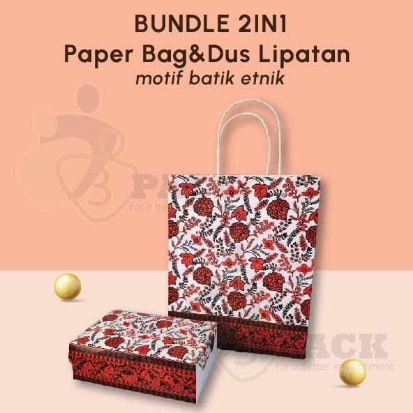box dan paper bag bundling motif, Paper Bag Motif, box makanan motif termurah