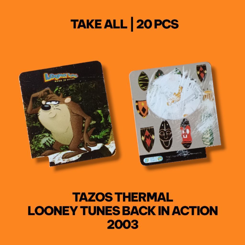 20PCS Tazos Thermal Looney Tunes Back In Action 2003 Chiki Tajos Vintage Rare