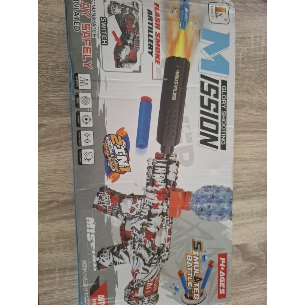 Mainan Water Gel Blaster 2 In 1 Led Spray 7.4v