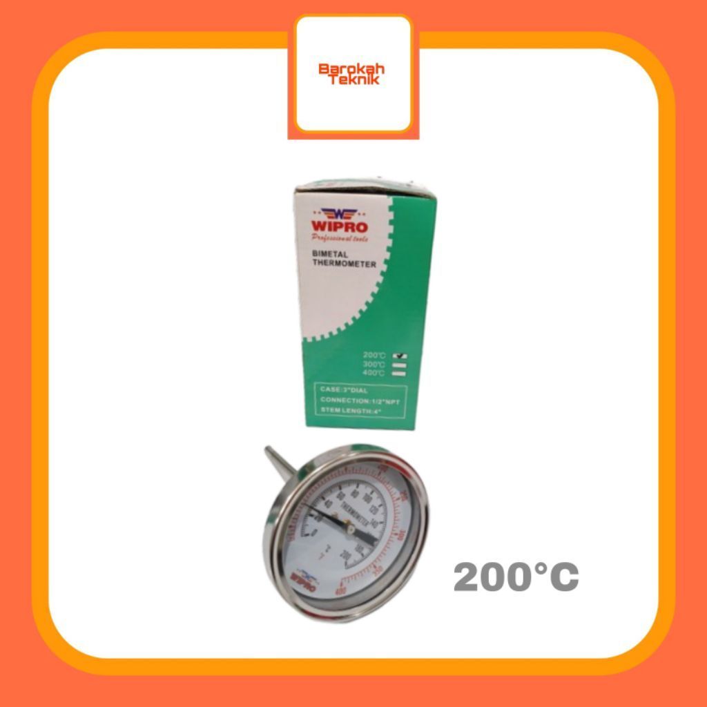 Wipro Thermometer Payung / Bimetal Thermometer 3" 200°C