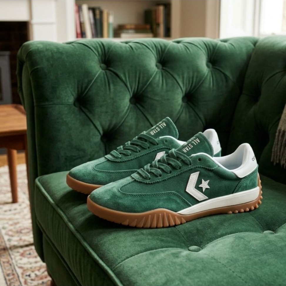 Converse Run Star Trainer Ox Gren Envy Egret White