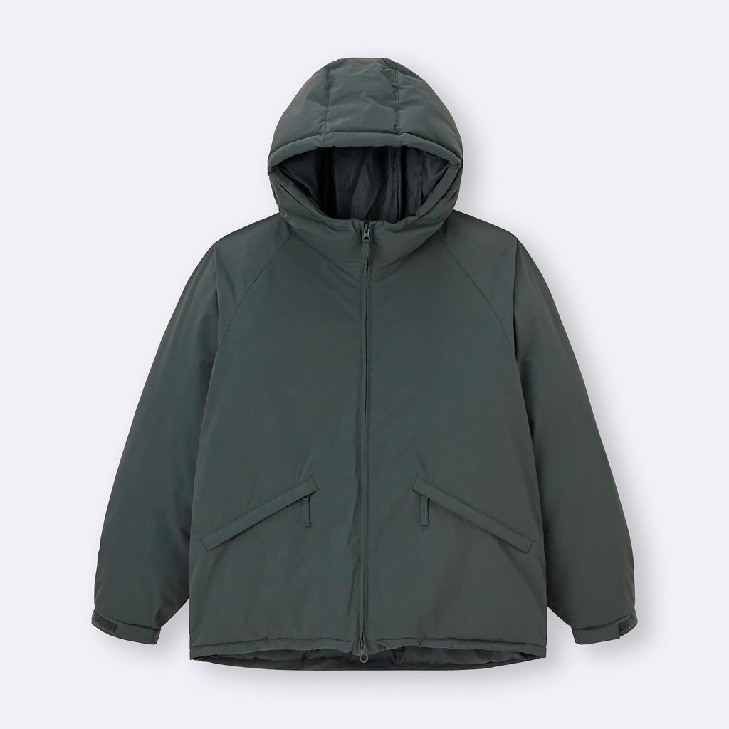 (S) GU Uniqlo Seamless Heat Padded Puffer Parka Jacket