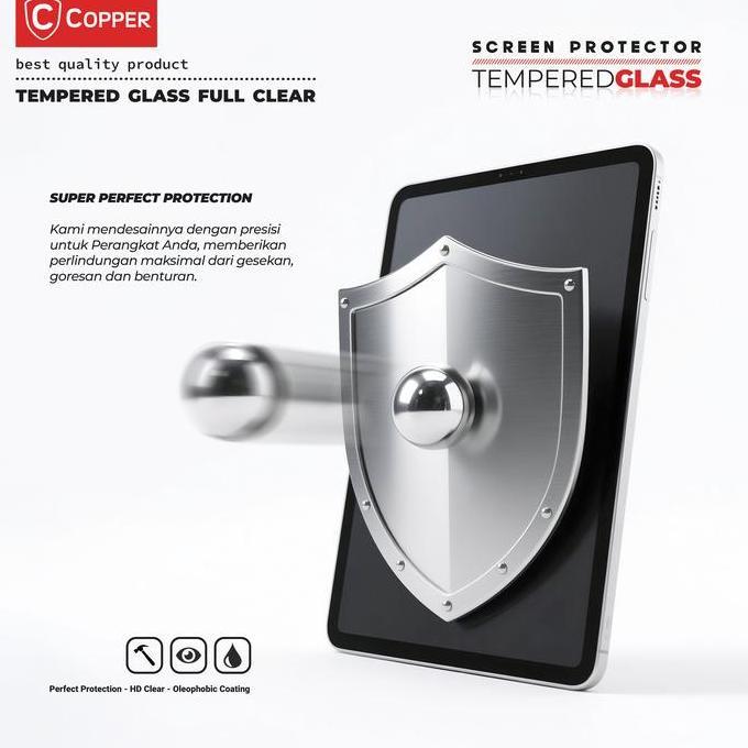 COPPER Compatible For Microsoft Surface Go 3 ( 10,5 inch ) - Tempered Glass FULL CLEAR Premium | Ant