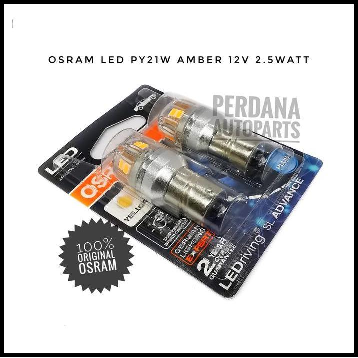 TERLARIS LED SEIN TOYOTA VIOS 2003-2017 ASLI OSRAM PY21W BAYONET AMBER 