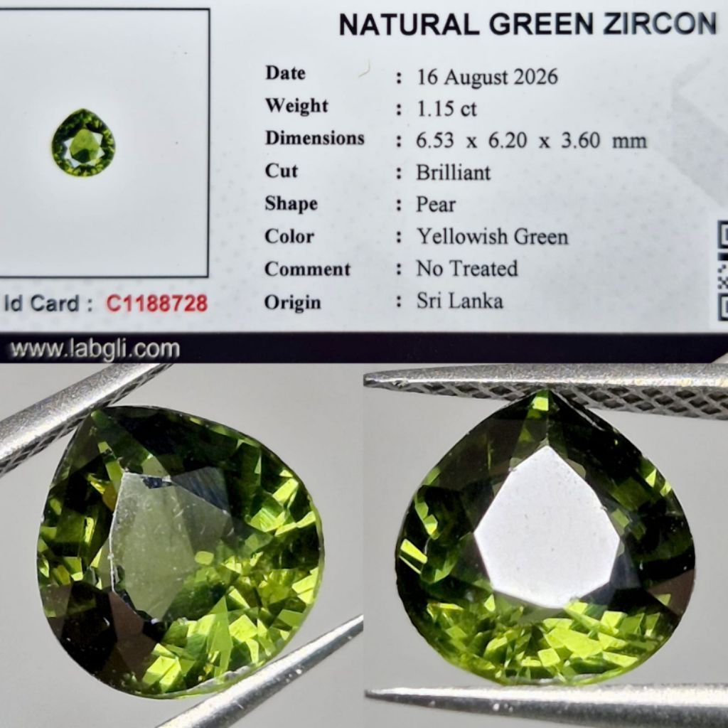NATURAL GREEN ZIRCON (FREE MEMO) B008
