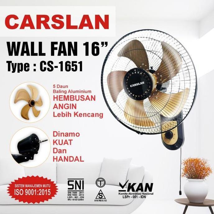 Kipas Angin Tornado Wallfan/ Kipas Dinding Tornado 16inch Carslan CS-1651 kip as