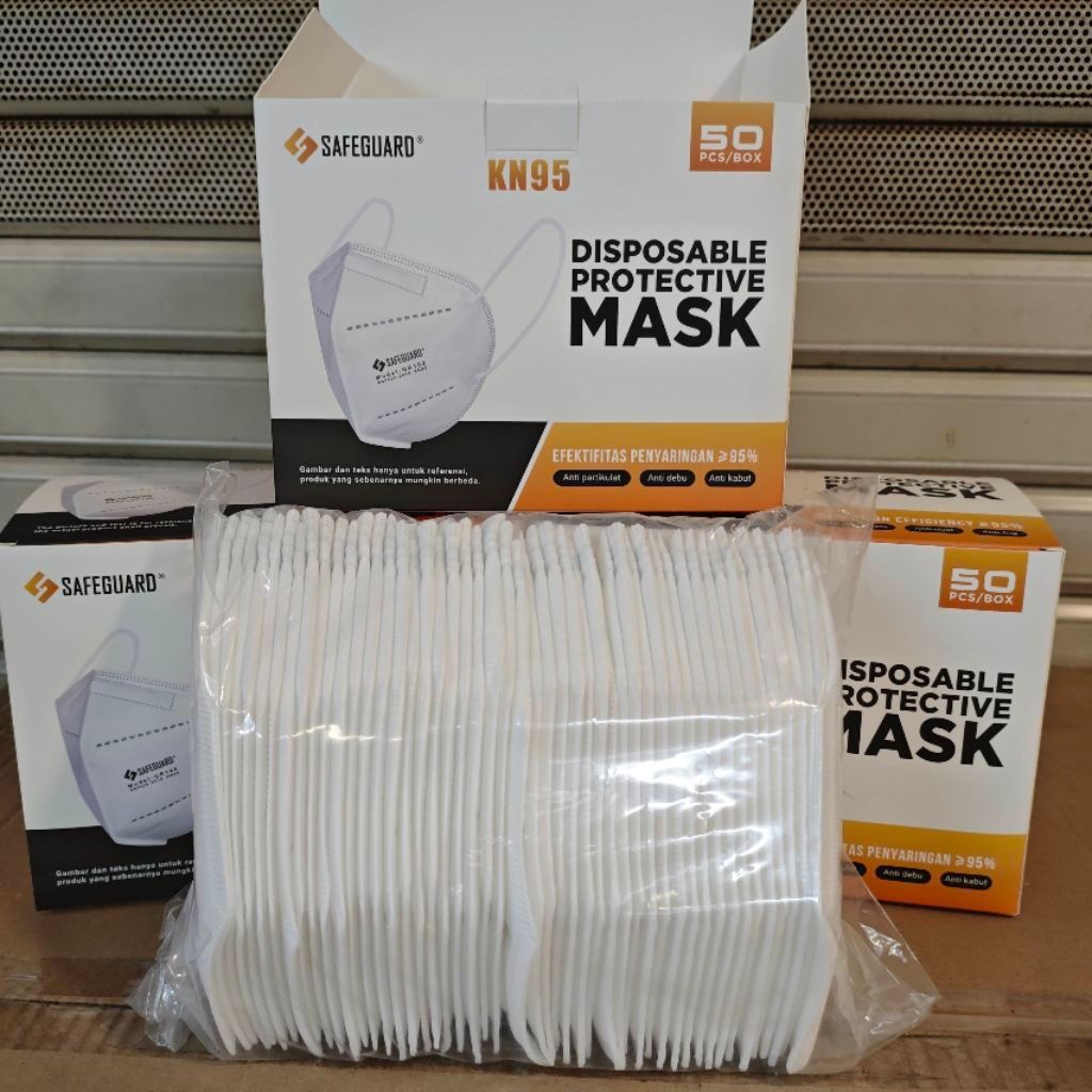 Masker KN95 SAFEGUARD Mask Per Box isi 50pcs / Masker KN95 Medis Isi 50pcs Murah