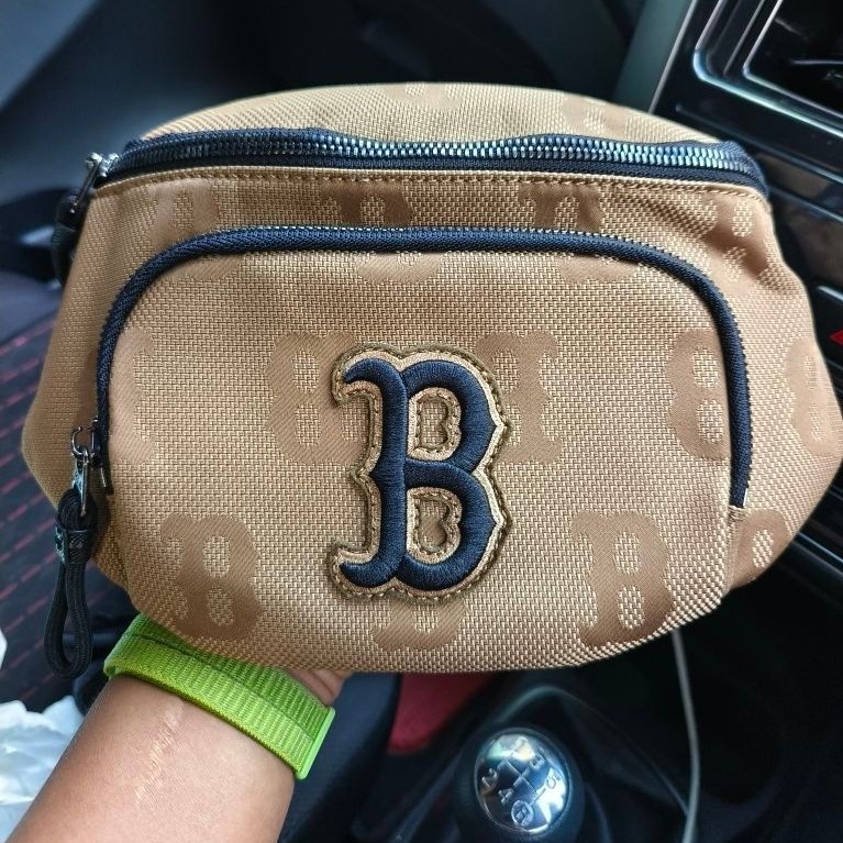Tas Pinggang Pria MLB Boston Canvas Tebal Original Kondisi Second Like New