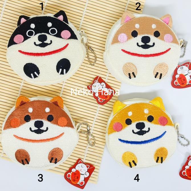 Dompet Cewe Chirimen Shiba Inu Coin Wallet Dompet Kain Koin Khas Jepang Anjing
