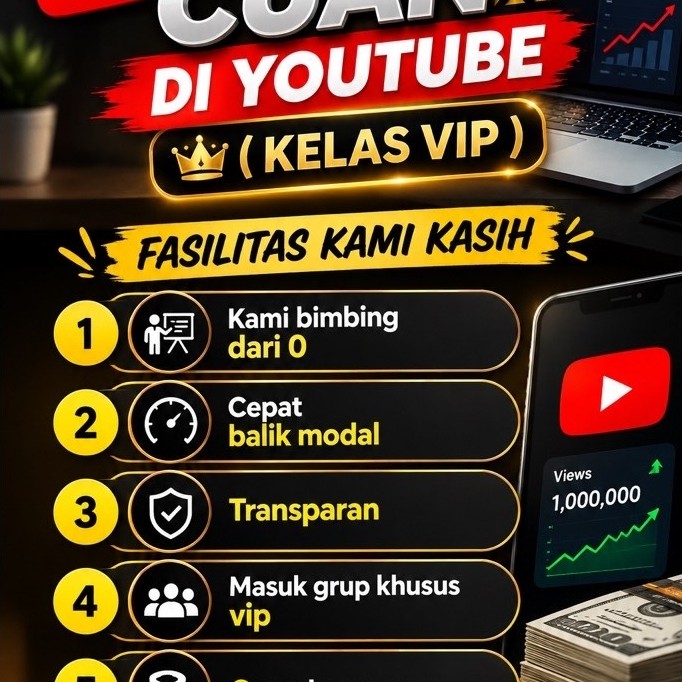 Cara Cuan  Channel YouTube Kelas VIP dengan Bimbingan dari 0