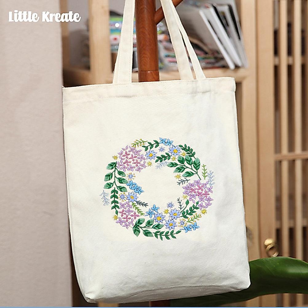 EG#105 DIY Tas Kain Sulam /  DIY Hand Embroidery Totebag Set / Paket Sulam Menyulam / Jahit Bordir