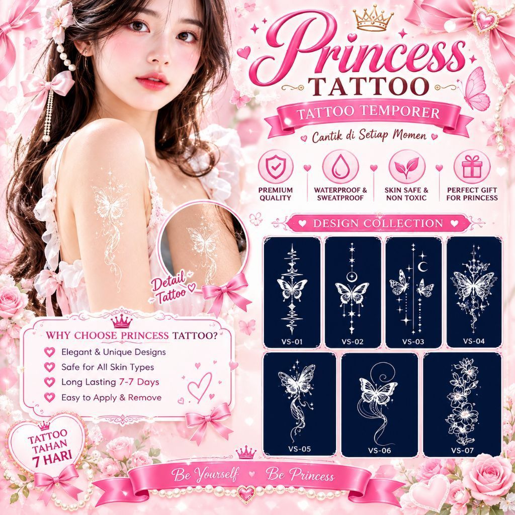 TATTO | Tatto temporer [ White butterfly ] Sticker tatto
