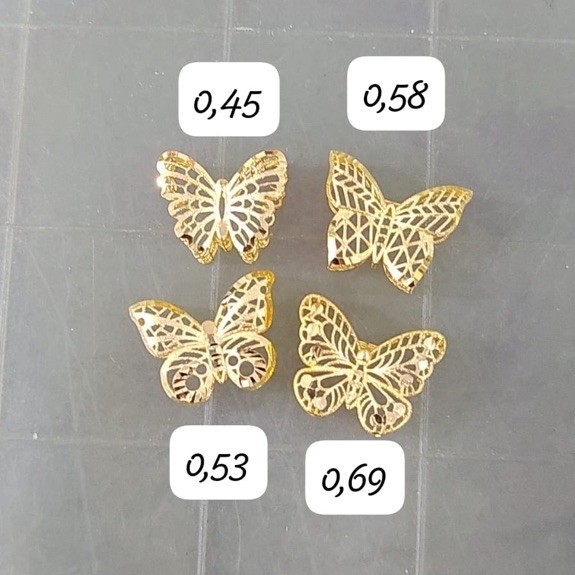 liontin gelang kupu kupu kerawang simple elegant emas asli kadar 700